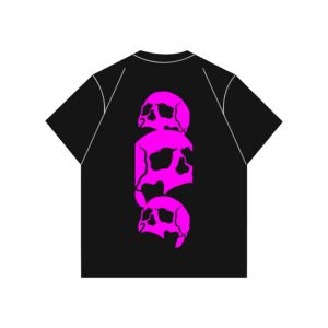 OVERSIZED TEE MNTR PINK SKULL